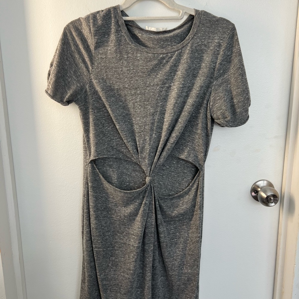Urban Outfitters Gray Cut-Out Midi Dress